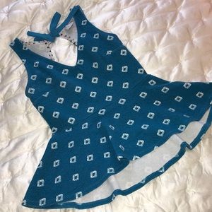 Anthropologie teal peplum tank with bow tie!